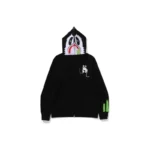 BAPE x PANDA Full Zip Hoodie - Black - Front