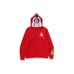 BAPE x PANDA Full Zip Hoodie - Red - Front