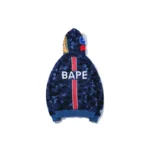 BAPE x PSG Blue Camo Hoodie - Navy - Back