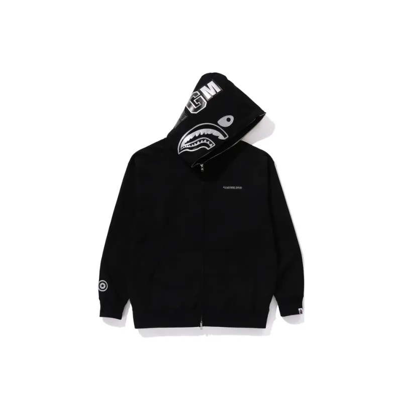 Bape Abc Milo Shark Zip Hoodie - Black - Left Front