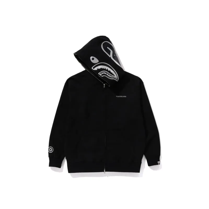Bape Abc Milo Shark Zip Hoodie - Black - Right Front