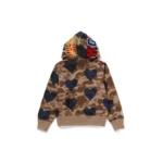 I Love The BAPE Shark Full Zip Hoodie - Brown - Back