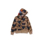 I Love The BAPE Shark Full Zip Hoodie - Brown - L-Front