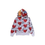 I Love The BAPE Shark Full Zip Hoodie - Grey - Back