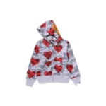 I Love The BAPE Shark Full Zip Hoodie - Grey - R-Front