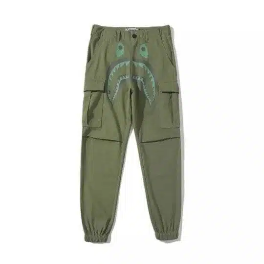 Bape Shark Multi Pockets Trouser - Army green