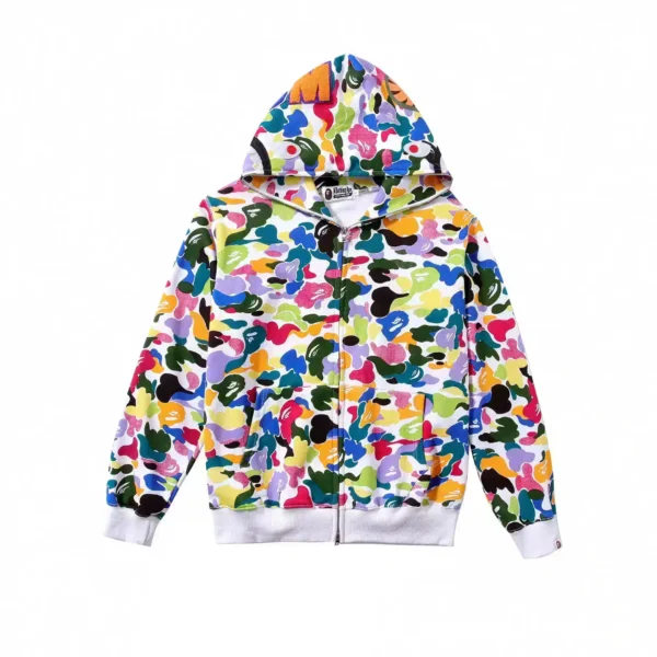 BAPE WGM Camo Shark Zipper Hoodie